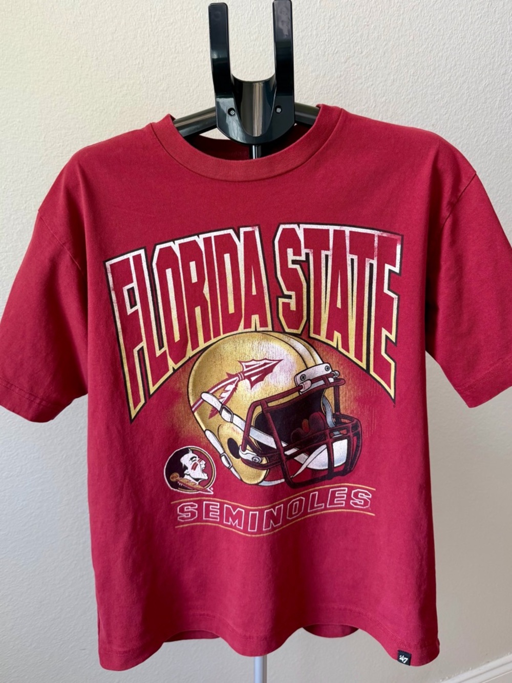 47 Florida State Garnet Short Sleeve Tee with Gold Helmet Graphic